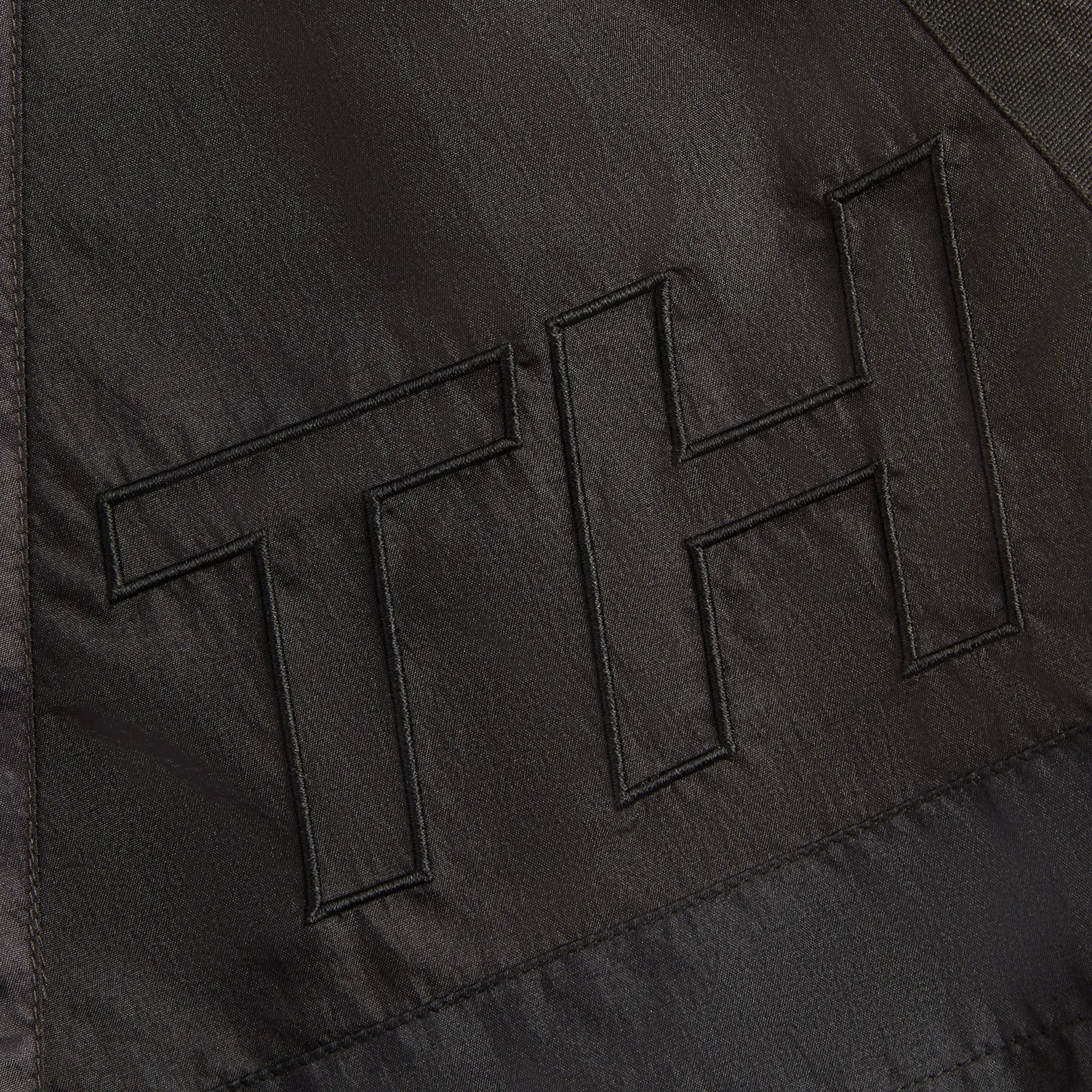 Detailed logo View of Kith Washed Turbo Black Shorts KHM060983-001
